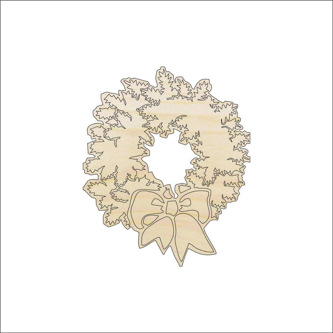 Wreath - Laser Cut Out Unfinished Wood Craft Shape XMS40 Wreath - Laser Cut Out Unfinished Wood Craft Shape XMS40