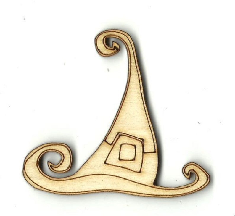 Witch Hat Laser Cut Out Unfinished Wood Shape Craft Supply FAL127
