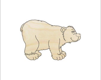 Bear - Laser Cut Out Unfinished Wood Craft Shape BER12 Bear - Laser Cut Out Unfinished Wood Craft Shape BER12