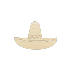 Hat Sombrero - Laser Cut Out Unfinished Wood Craft Shape WLD20 Hat Sombrero - Laser Cut Out Unfinished Wood Craft Shape WLD20
