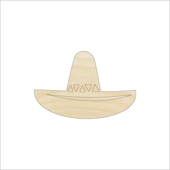 Hat Sombrero - Laser Cut Out Unfinished Wood Craft Shape WLD20 Hat Sombrero - Laser Cut Out Unfinished Wood Craft Shape WLD20