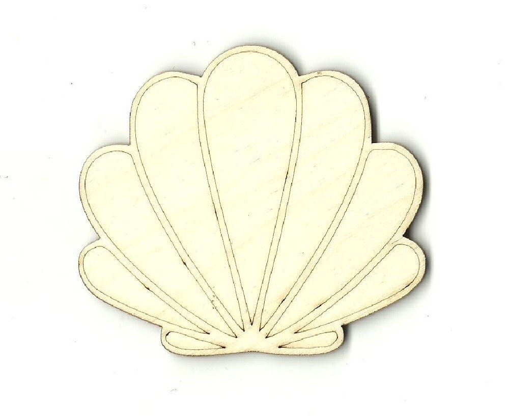 Seashell Laser Cut Out Unfinished Wood Shape Craft Supply Etsy
