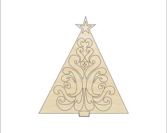 Tree - Laser Cut Out Unfinished Wood Craft Shape XMS87 Tree - Laser Cut Out Unfinished Wood Craft Shape XMS87