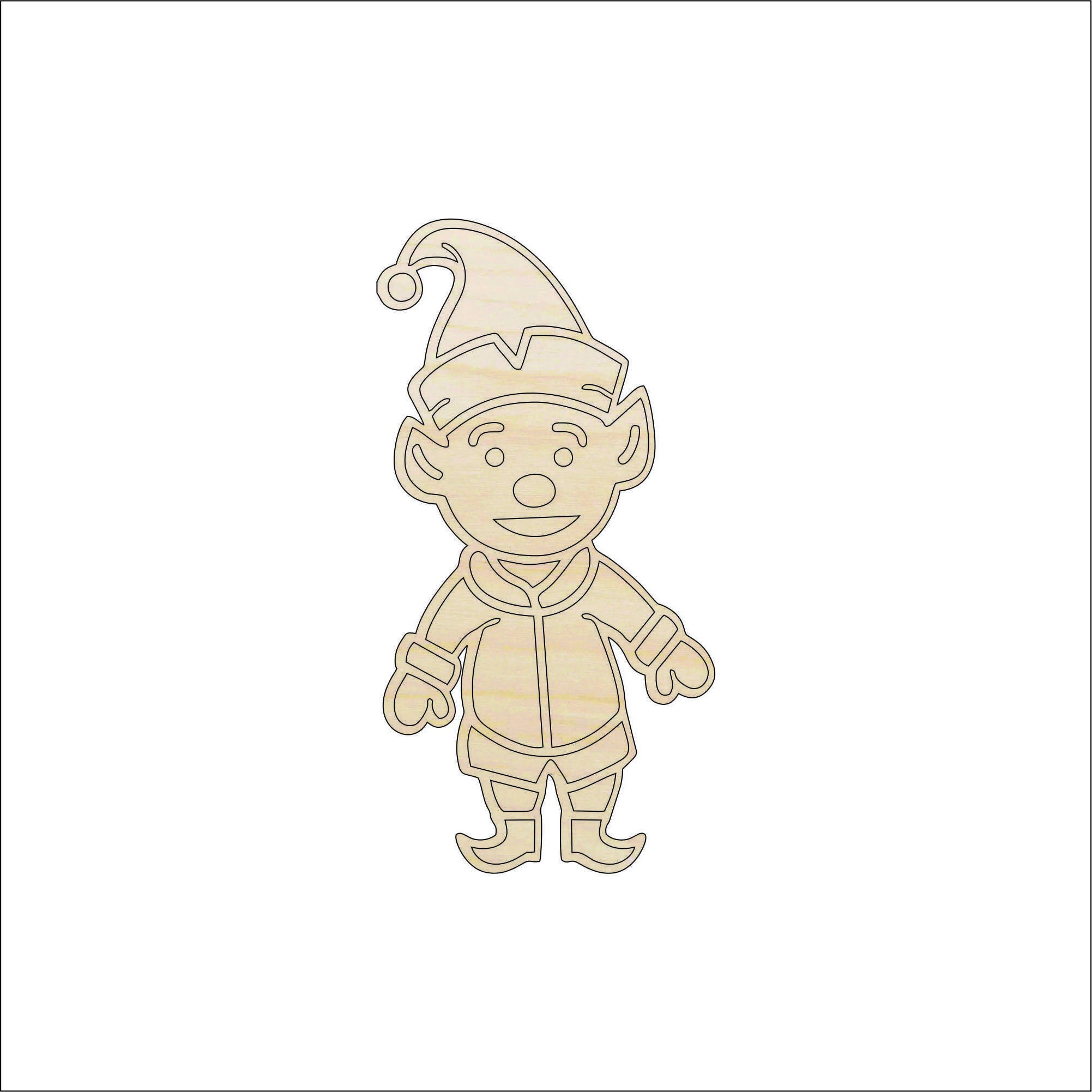 Gnome Elf - Laser Cut Out Unfinished Wood Craft Shape MYTH12 Gnome Elf - Laser Cut Out Unfinished Wood Craft Shape MYTH12