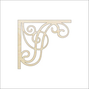 Shelf Bracket - Laser Cut Out Unfinished Wood Craft Shape SHLF8 Shelf Bracket - Laser Cut Out Unfinished Wood Craft Shape SHLF8