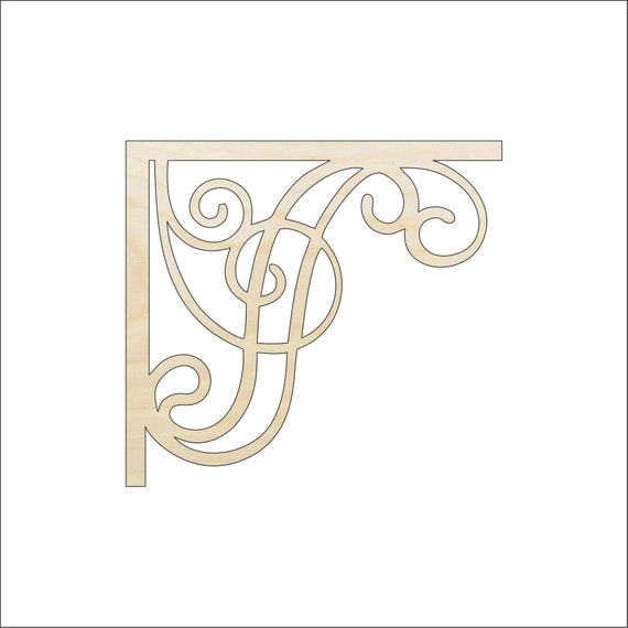 Shelf Bracket - Laser Cut Out Unfinished Wood Craft Shape SHLF8 Shelf Bracket - Laser Cut Out Unfinished Wood Craft Shape SHLF8