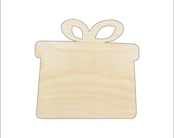 Present - Laser Cut Out Unfinished Wood Craft Shape XTR13 Present - Laser Cut Out Unfinished Wood Craft Shape XTR13