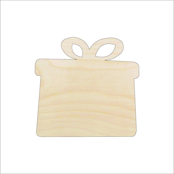 Present - Laser Cut Out Unfinished Wood Craft Shape XTR13 Present - Laser Cut Out Unfinished Wood Craft Shape XTR13