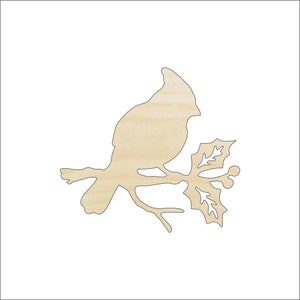 Bird Cardinal - Laser Cut Out Unfinished Wood Craft Shape XMS26 Bird Cardinal - Laser Cut Out Unfinished Wood Craft Shape XMS26