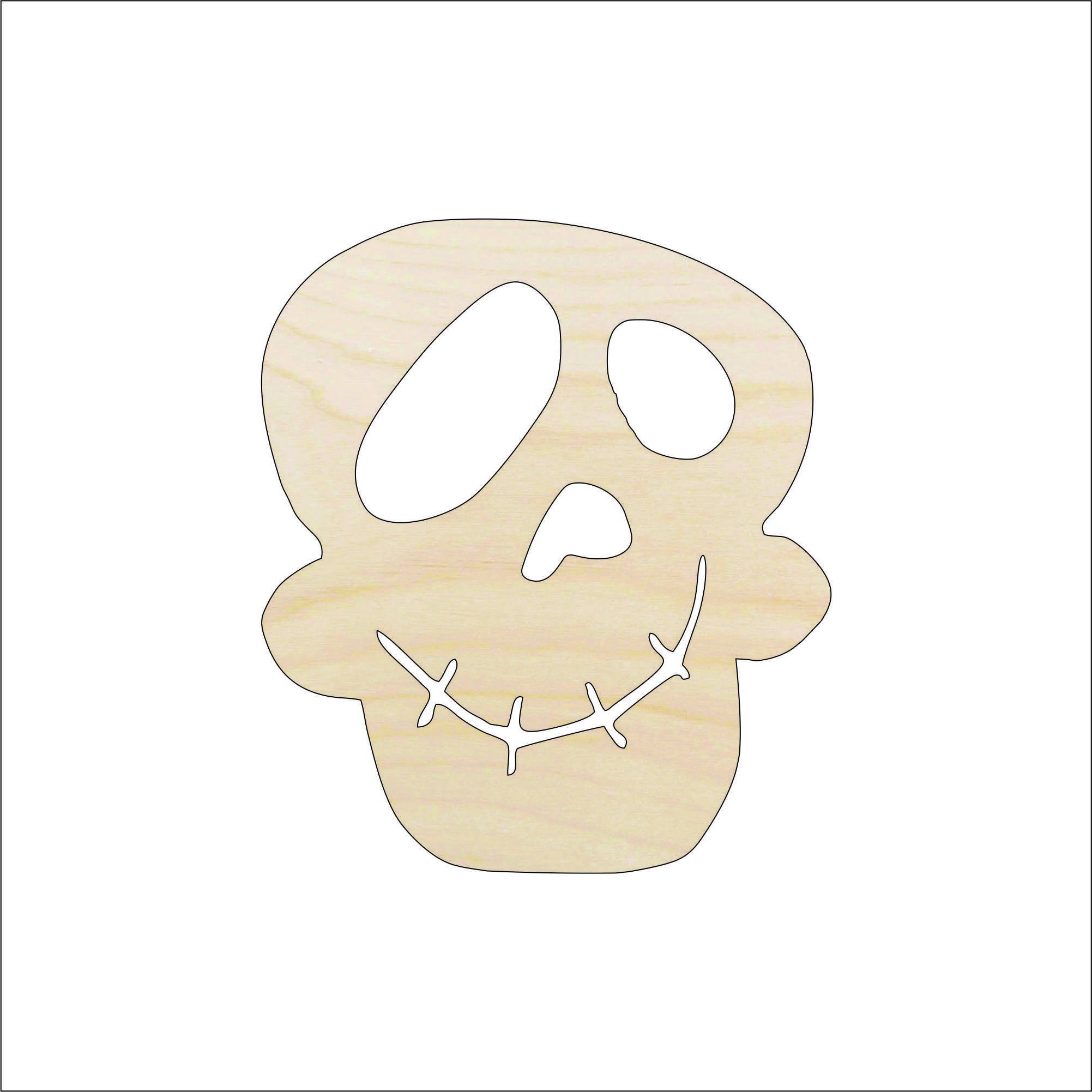 Skull - Laser Cut Out Unfinished Wood Craft Shape SKL29 Skull - Laser Cut Out Unfinished Wood Craft Shape SKL29