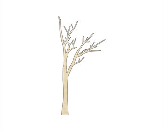 Árbol - Suministro para manualidades con forma de madera sin terminar cortado con láser TRE13