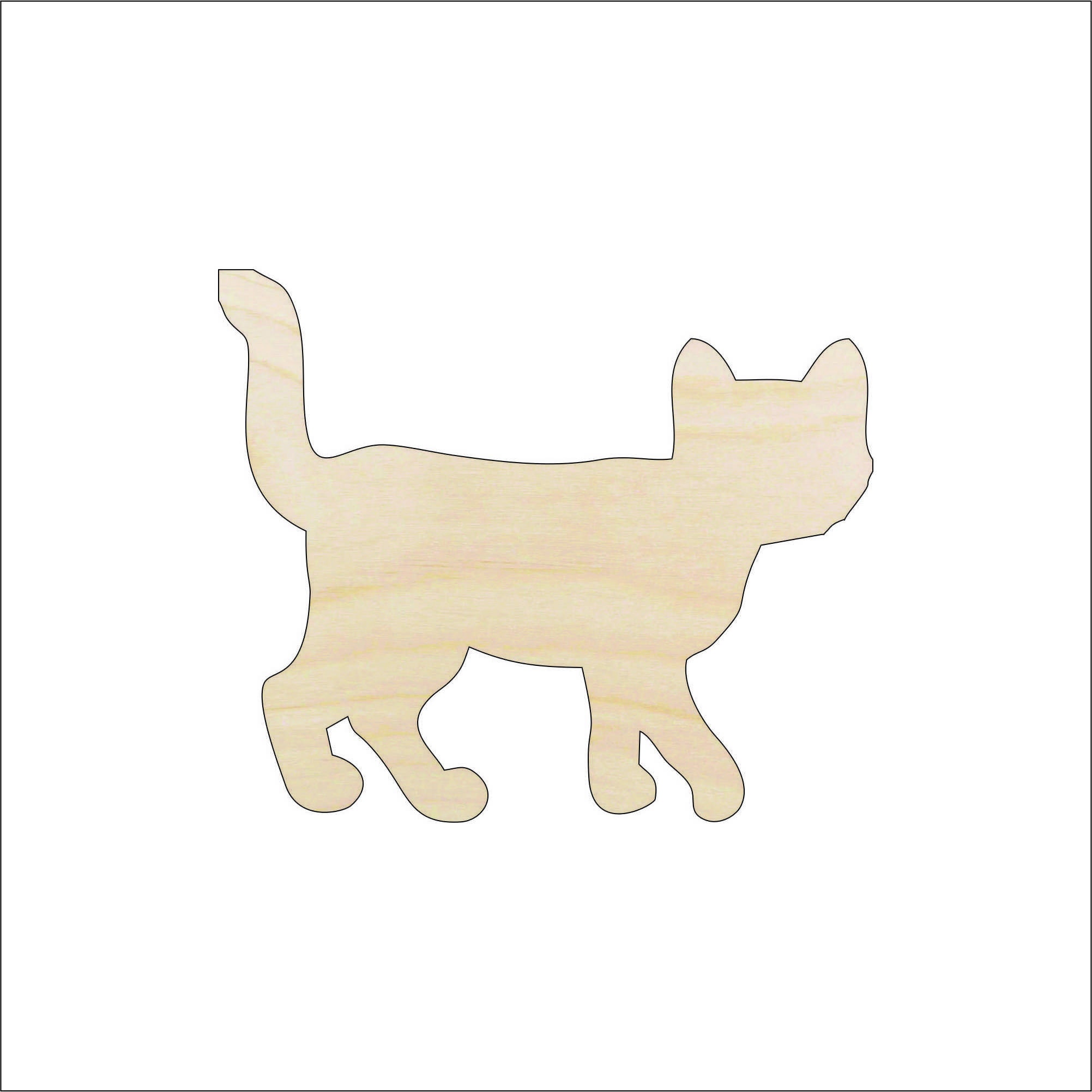 Cat - Wood Craft Shape Laser Cut Out & Unfinished DIY Craft Supply  CAT36