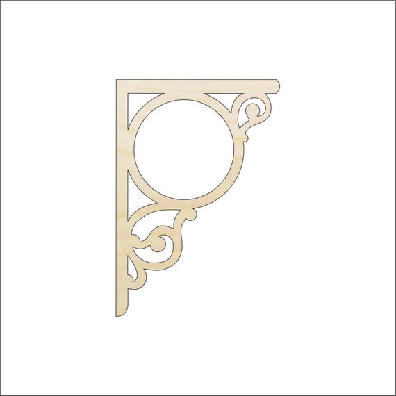 Shelf Bracket - Laser Cut Out Unfinished Wood Craft Shape SHLF8 Shelf Bracket - Laser Cut Out Unfinished Wood Craft Shape SHLF8