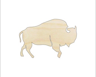 Bison Buffalo - Laser Cut Out Unfinished Wood Craft Shape ANML62 Bison Buffalo - Laser Cut Out Unfinished Wood Craft Shape ANML62