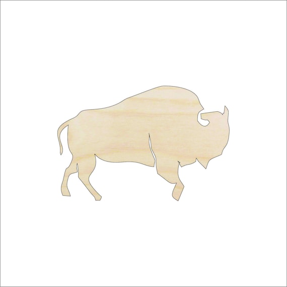 Bison Buffalo - Laser Cut Out Unfinished Wood Craft Shape ANML62 Bison Buffalo - Laser Cut Out Unfinished Wood Craft Shape ANML62