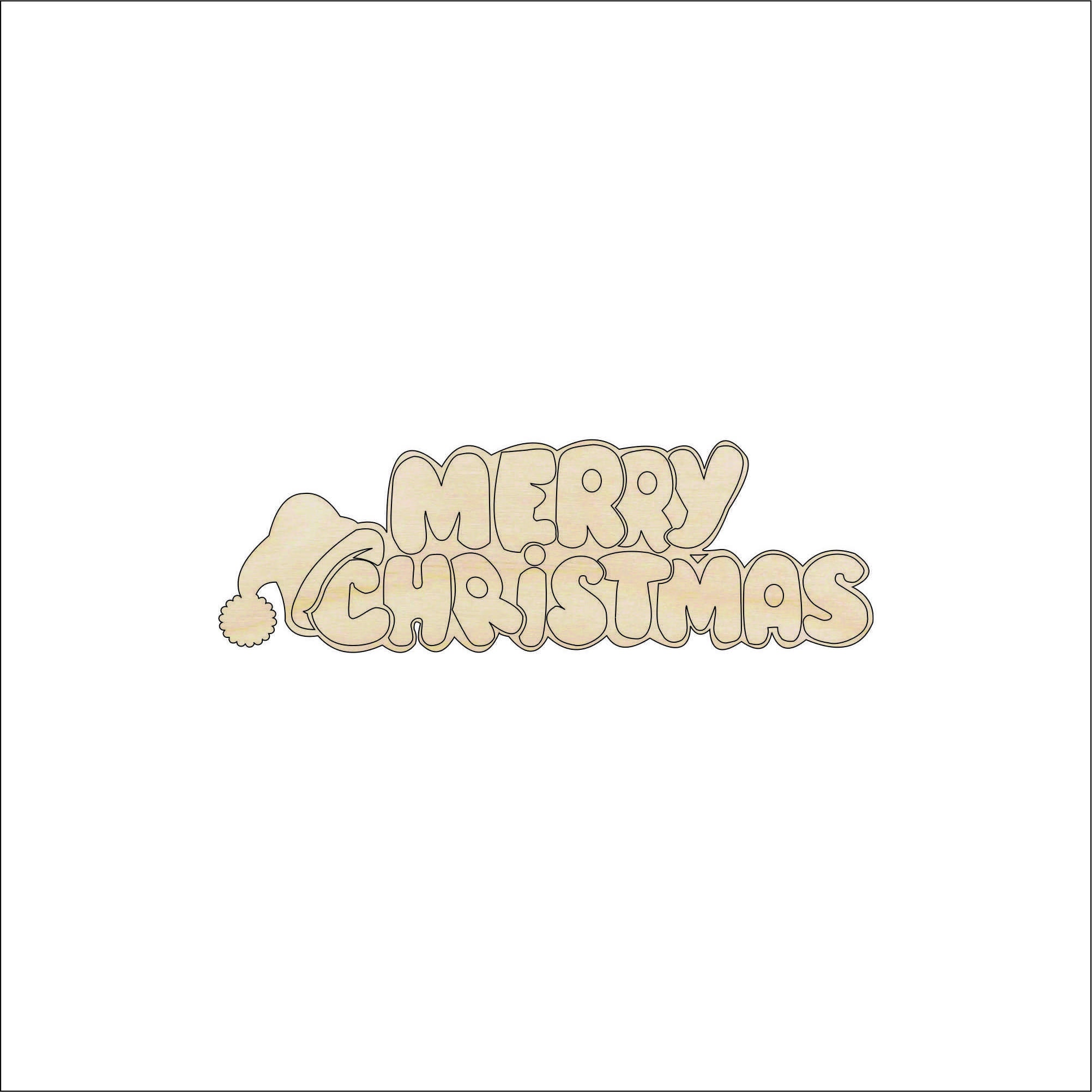 Word Merry Christmas - Laser Cut Out Unfinished Wood Craft Shape XMS57 Word Merry Christmas - Laser Cut Out Unfinished Wood Craft Shape XMS57