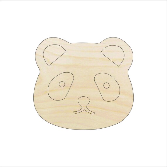 Bear Panda - Laser Cut Out Unfinished Wood Craft Shape BER37 Bear Panda - Laser Cut Out Unfinished Wood Craft Shape BER37