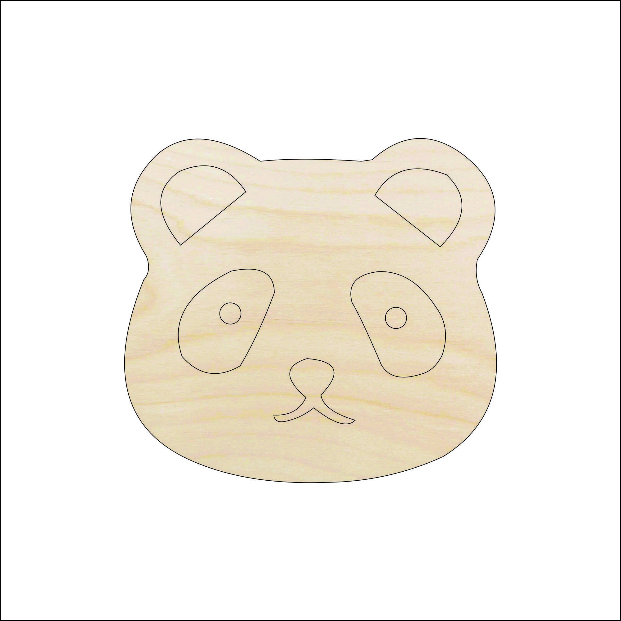 Bear Panda - Laser Cut Out Unfinished Wood Craft Shape BER37 Bear Panda - Laser Cut Out Unfinished Wood Craft Shape BER37