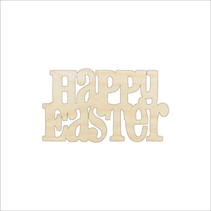 Word Happy Easter - Laser Cut Out Unfinished Wood Craft Shape ESR20 Word Happy Easter - Laser Cut Out Unfinished Wood Craft Shape ESR20