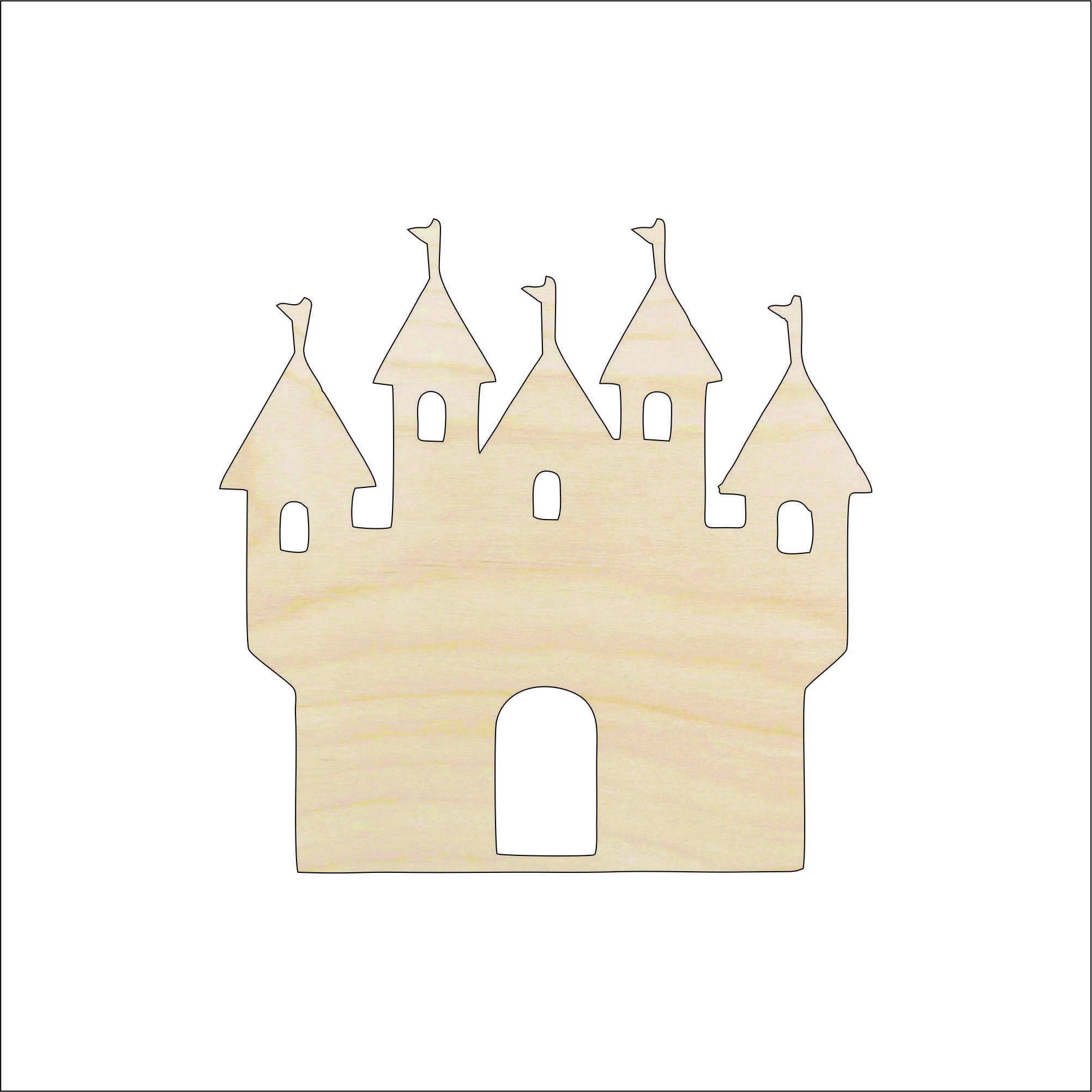 Building Castle - Laser Cut Out Unfinished Wood Craft Shape BLD59 Building Castle - Laser Cut Out Unfinished Wood Craft Shape BLD59