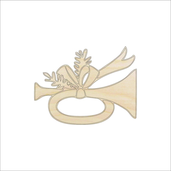 Music Trumpet - Laser Cut Out Unfinished Wood Craft Shape XMS67 Music Trumpet - Laser Cut Out Unfinished Wood Craft Shape XMS67
