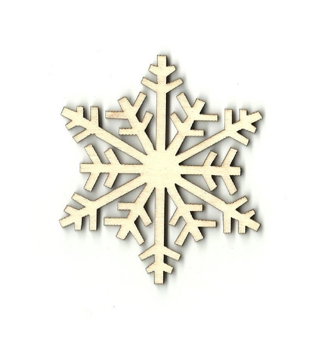 Flocon de neige Découpe au laser en forme de bois inachevé Etsy France