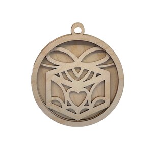 3D Ornament Present 3 Pieces Laser Cut Out Unfinished ORN99 3D Ornament Present 3 Pieces Laser Cut Out Unfinished ORN99