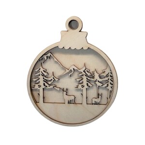 3D Ornament Deer 3 Pieces Laser Cut Out Unfinished ORN59 3D Ornament Deer 3 Pieces Laser Cut Out Unfinished ORN59