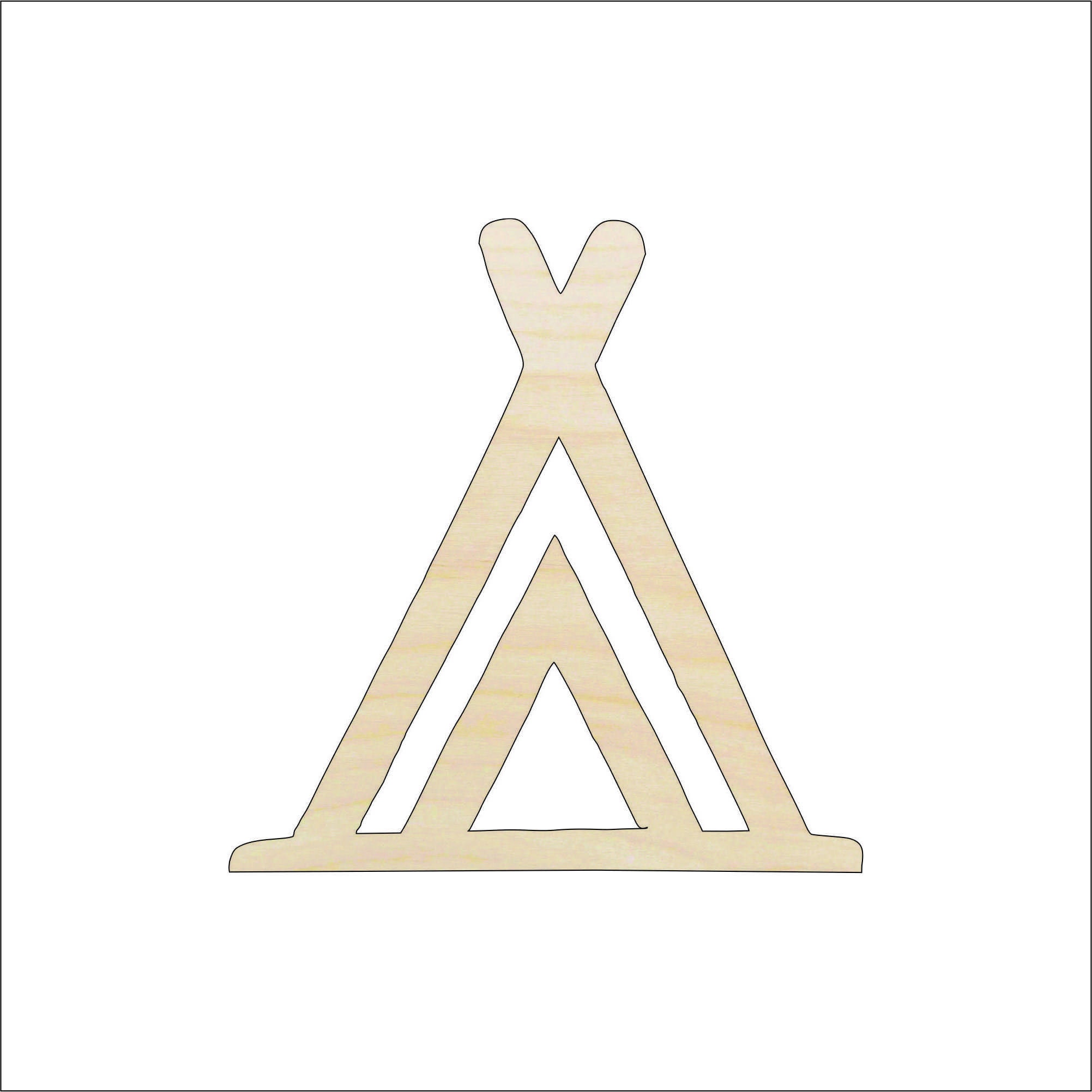 Tee Pee - Laser Cut Out Unfinished Wood Craft Shape XTR5 Tee Pee - Laser Cut Out Unfinished Wood Craft Shape XTR5