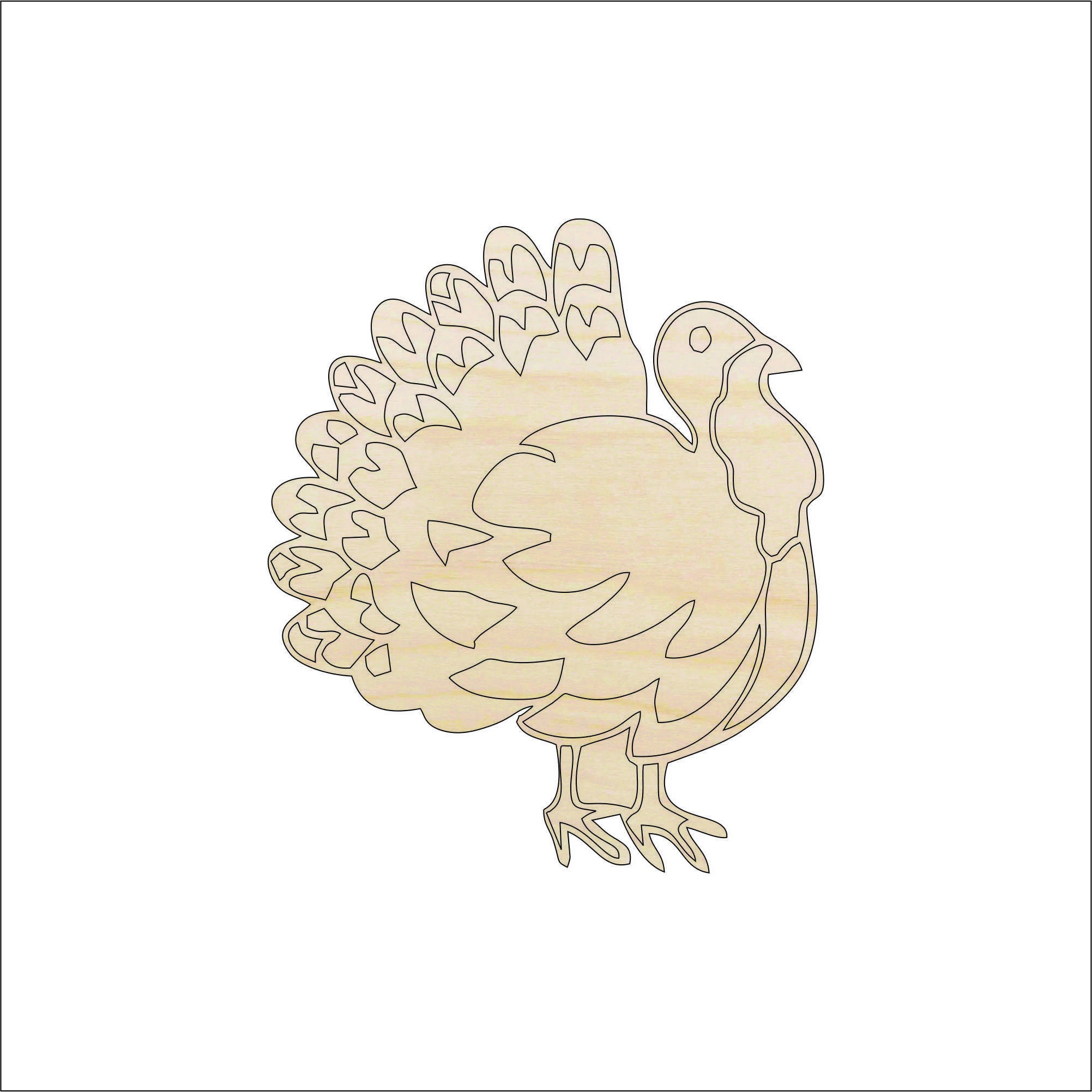 Bird Turkey - Laser Cut Out Unfinished Wood Craft Shape BRD13 Bird Turkey - Laser Cut Out Unfinished Wood Craft Shape BRD13