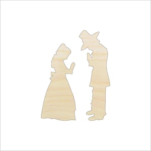 Couple Pilgrim - Laser Cut Out Unfinished Wood Craft Shape FAL184 Couple Pilgrim - Laser Cut Out Unfinished Wood Craft Shape FAL184