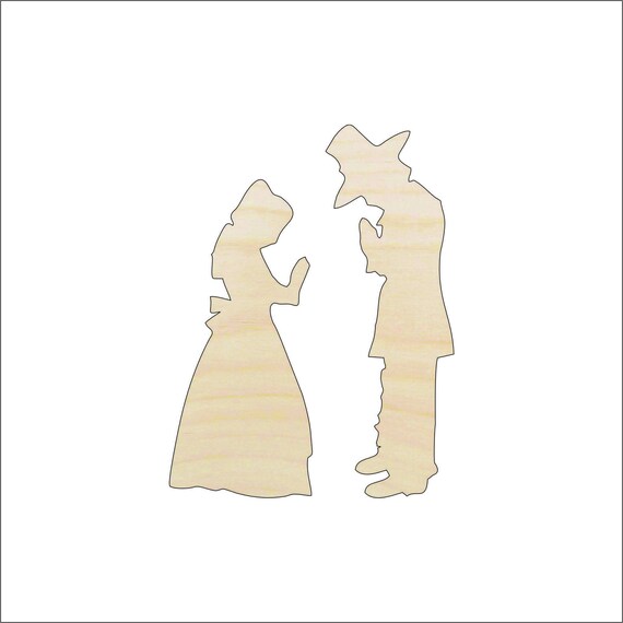Couple Pilgrim - Laser Cut Out Unfinished Wood Craft Shape FAL184 Couple Pilgrim - Laser Cut Out Unfinished Wood Craft Shape FAL184