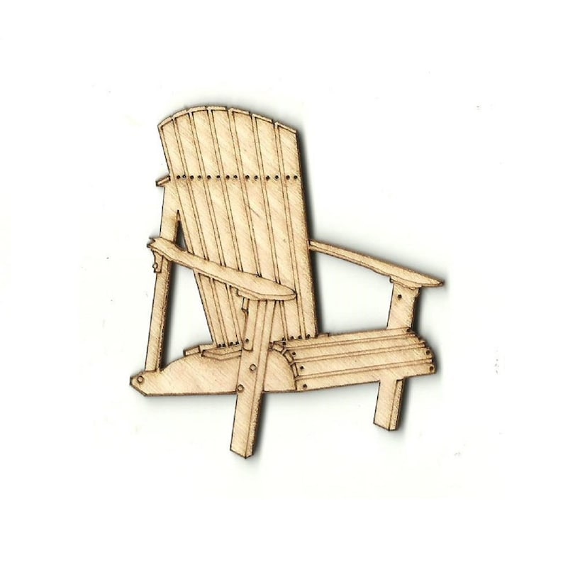 Adirondack Chair Engraved Laser Cut Out Unfinished Wood Etsy