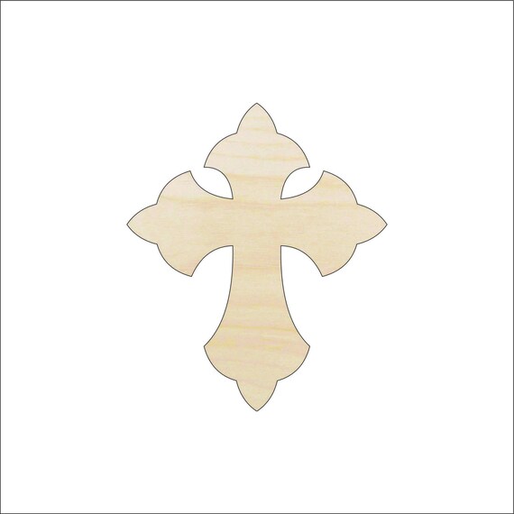 Cross - Laser Cut Out Unfinished Wood Craft Shape REL15 Cross - Laser Cut Out Unfinished Wood Craft Shape REL15