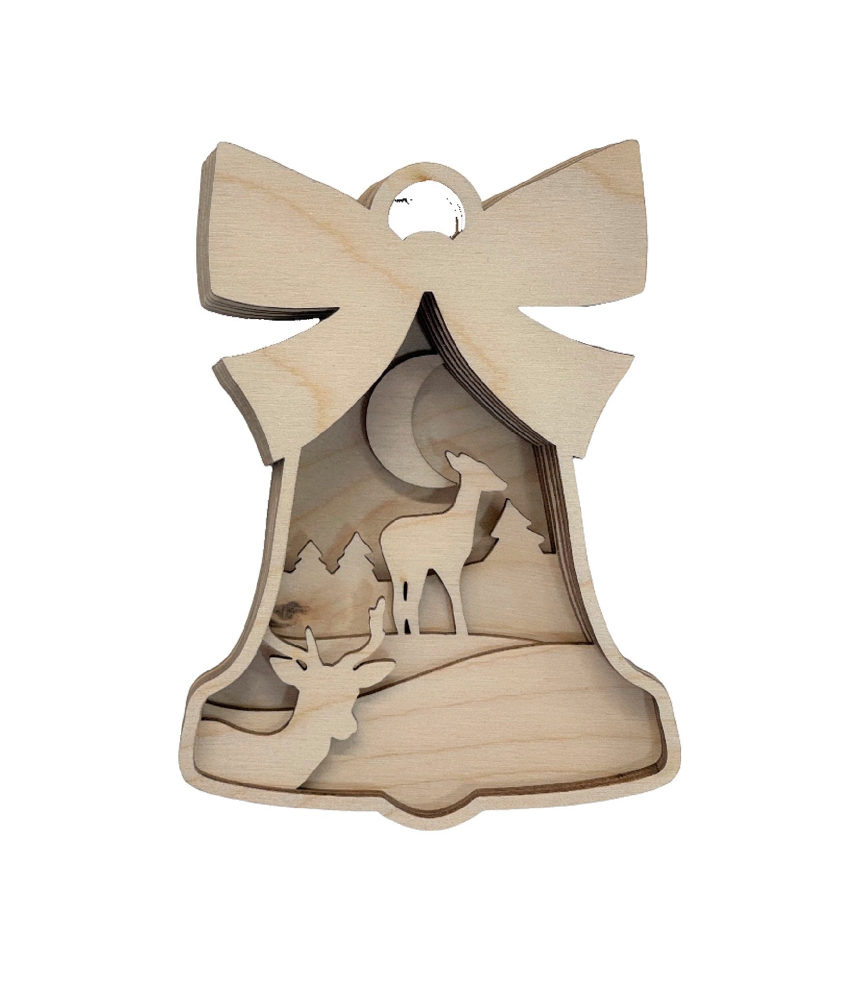 3D Ornament Deer 7 Pieces Laser Cut Out Unfinished ORN123 3D Ornament Deer 7 Pieces Laser Cut Out Unfinished ORN123