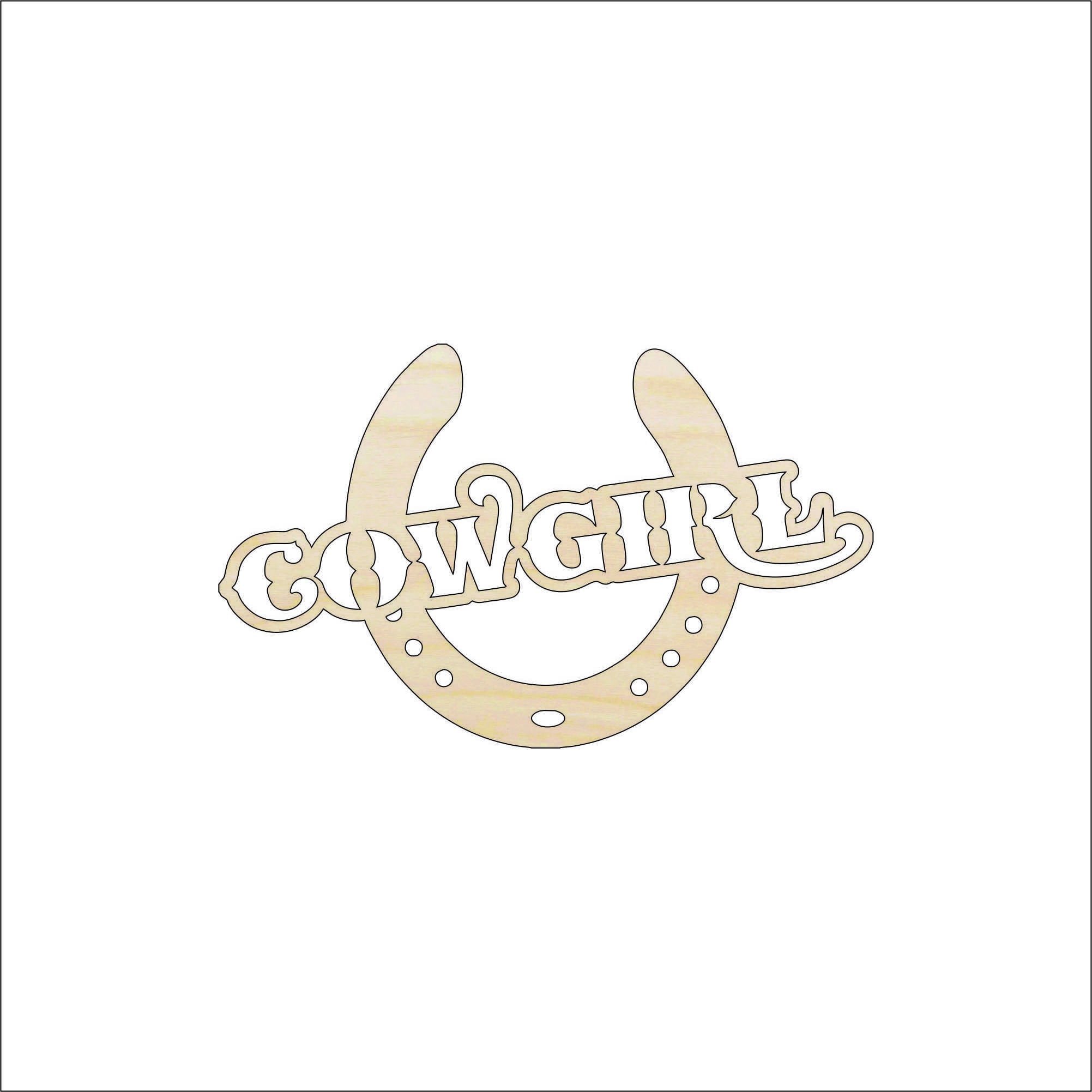Sign Cowgirl - Laser Cut Out Unfinished Wood Craft Shape PPL149 Sign Cowgirl - Laser Cut Out Unfinished Wood Craft Shape PPL149