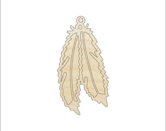 Bird Feather - Laser Cut Out Unfinished Wood Craft Shape XTR11 Bird Feather - Laser Cut Out Unfinished Wood Craft Shape XTR11