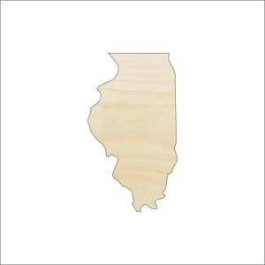 State Illinois US State - Laser Cut Out Unfinished Wood Craft Shape STAT61 State Illinois US State - Laser Cut Out Unfinished Wood Craft Shape STAT61