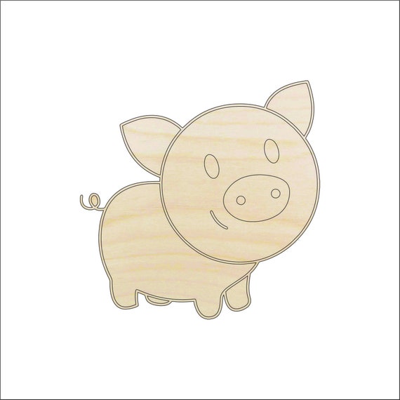 Pig - Laser Cut Out Unfinished Wood Craft Shape PIG17 Pig - Laser Cut Out Unfinished Wood Craft Shape PIG17