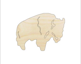 Bison - Laser Cut Out Unfinished Wood Shape Craft Supply ANML69