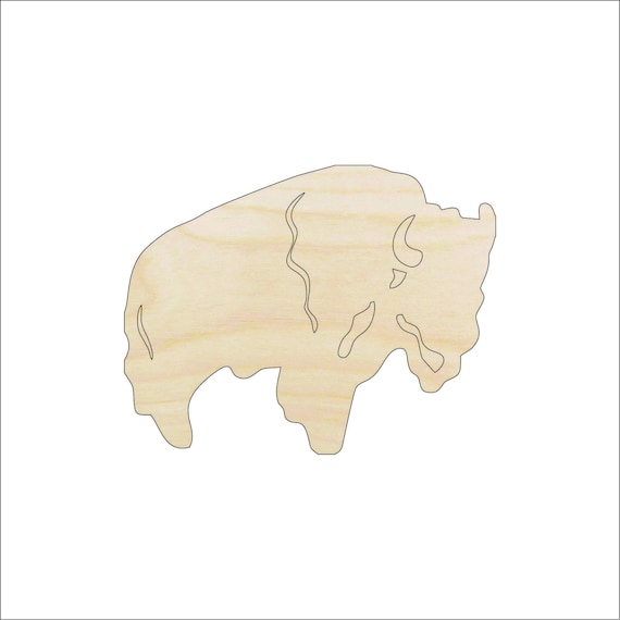 Bison Buffalo - Laser Cut Out Unfinished Wood Craft Shape ANML69 Bison Buffalo - Laser Cut Out Unfinished Wood Craft Shape ANML69