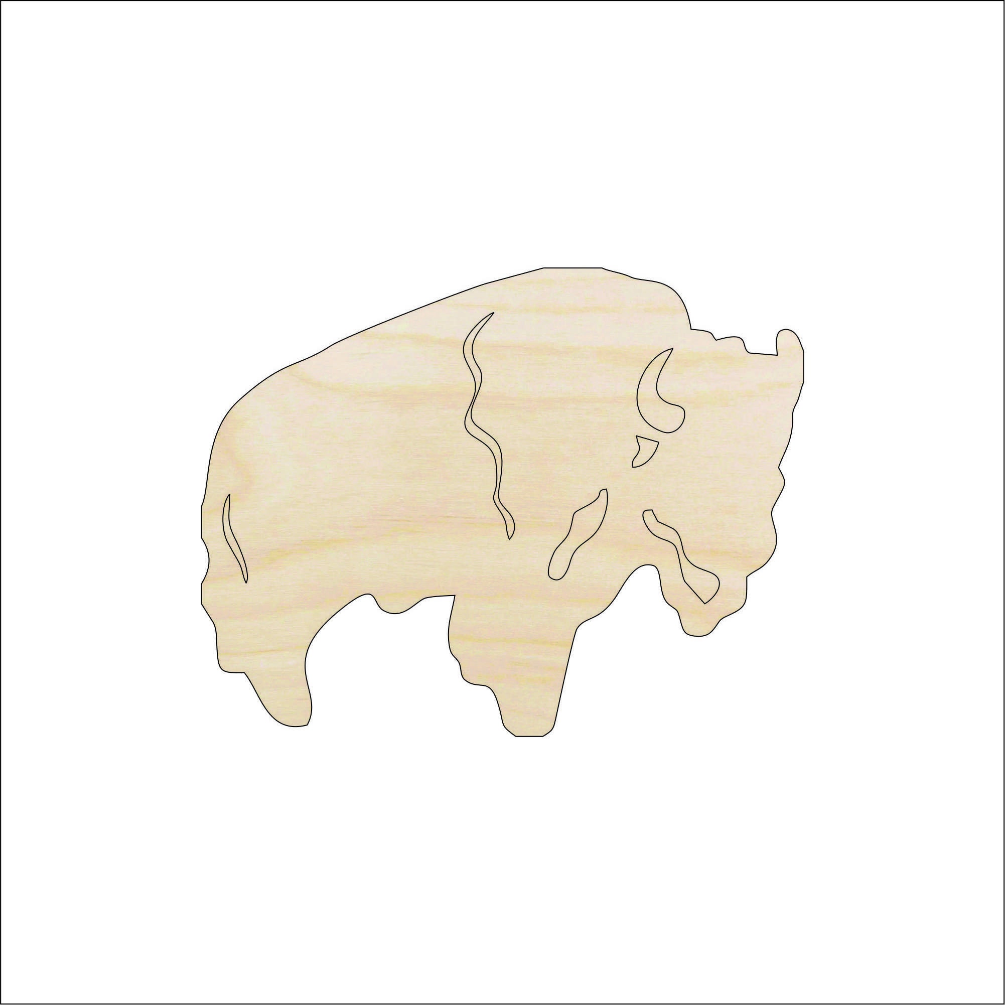 Bison Buffalo - Laser Cut Out Unfinished Wood Craft Shape ANML69 Bison Buffalo - Laser Cut Out Unfinished Wood Craft Shape ANML69