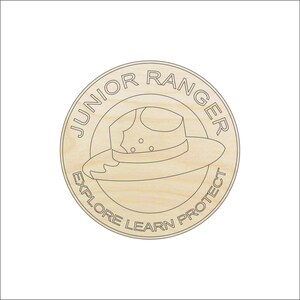 Sign Junior Ranger - Laser Cut Out Unfinished Wood Craft Shape TRP54 Sign Junior Ranger - Laser Cut Out Unfinished Wood Craft Shape TRP54
