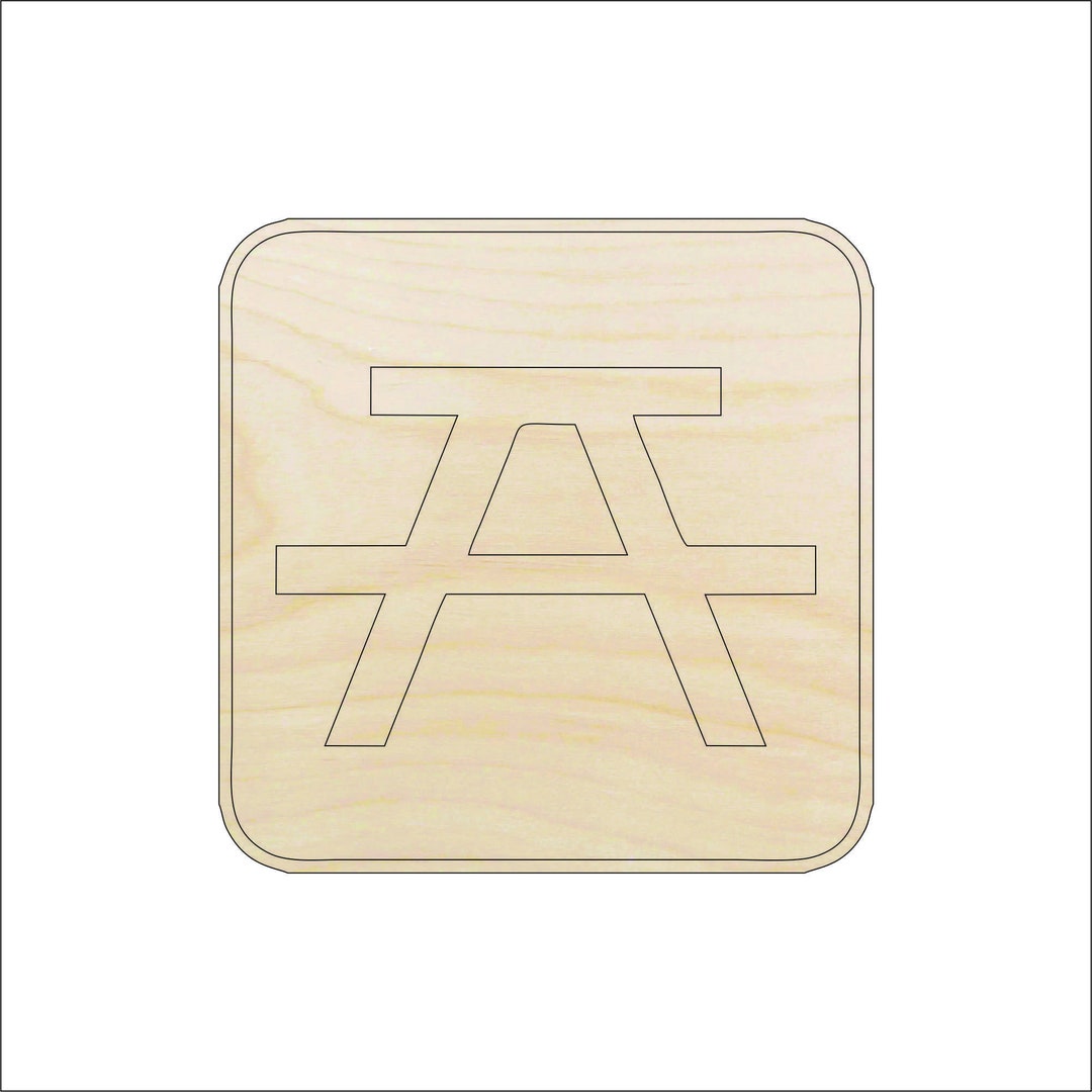 Picnic Table Sign Unfinished Wood Laser Cut Out Shape Craft Etsy