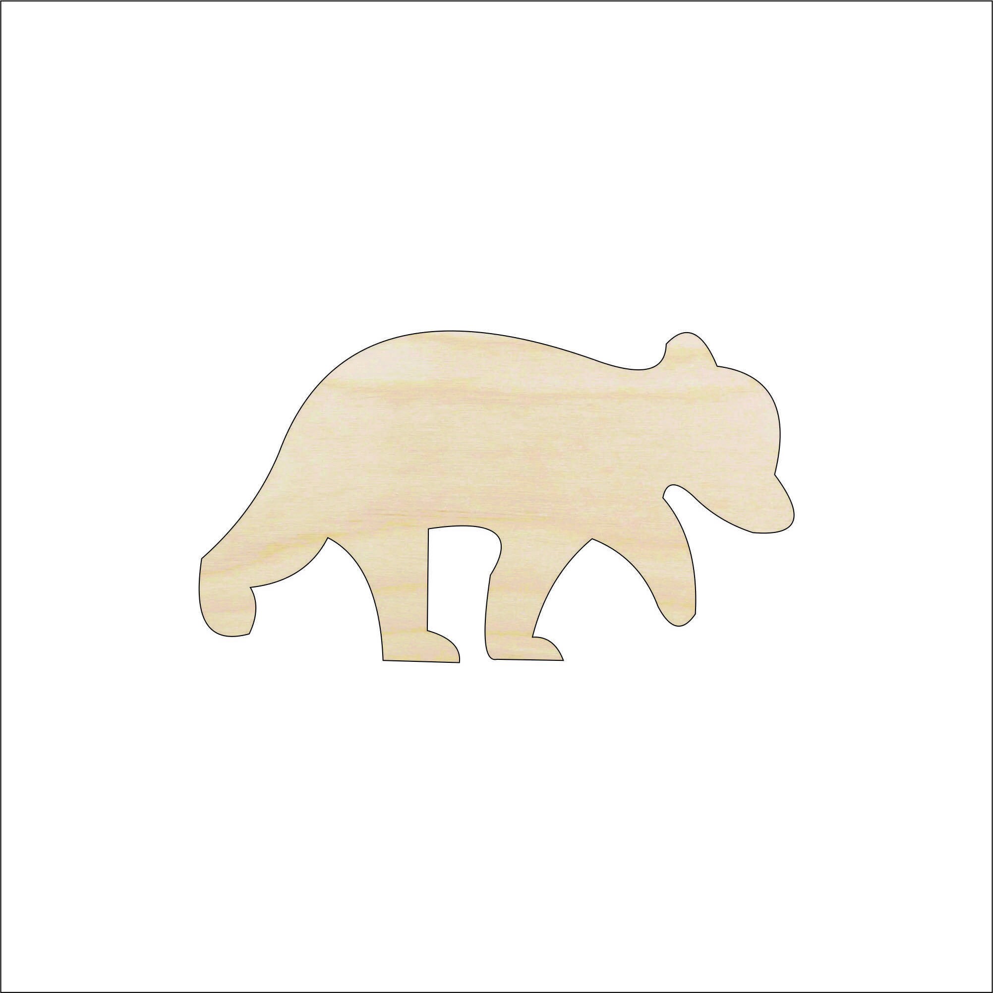 Bear - Laser Cut Out Unfinished Wood Craft Shape BER16 Bear - Laser Cut Out Unfinished Wood Craft Shape BER16