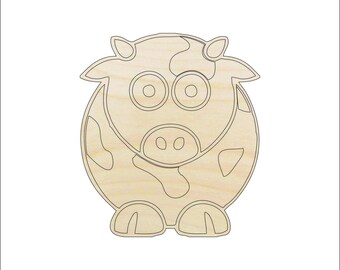 Cow - Laser Cut Out Unfinished Wood Shape Craft Supply COW5