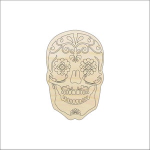 Skull - Laser Cut Out Unfinished Wood Craft Shape SKL6 Skull - Laser Cut Out Unfinished Wood Craft Shape SKL6