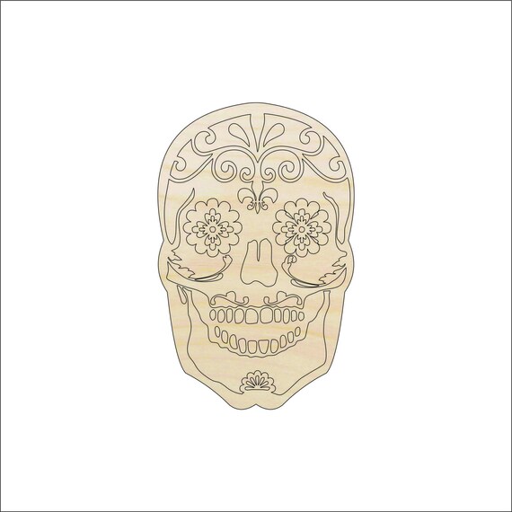 Skull - Laser Cut Out Unfinished Wood Craft Shape SKL6 Skull - Laser Cut Out Unfinished Wood Craft Shape SKL6