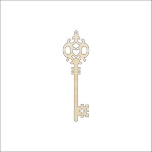 Key - Laser Cut Out Unfinished Wood Craft Shape KEY1 Key - Laser Cut Out Unfinished Wood Craft Shape KEY1
