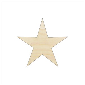 Star - Laser Cut Out Unfinished Wood Shape Craft Supply BSC18